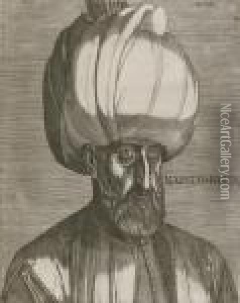 Portrait Of Suleyman The Magnificent Oil Painting - Melchior Lorick Lorch