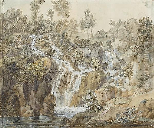 The Waterfall Oil Painting - Mary, Lady Lowther