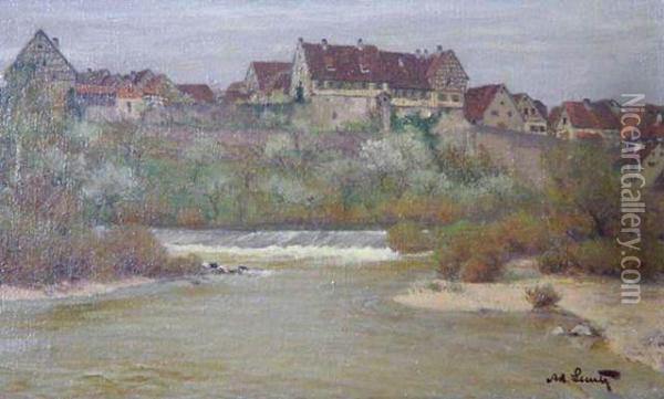Fruhling Am Neckar Oil Painting - Adolf Luntz