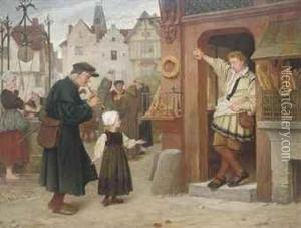 Charity 
Say Not Unto Thy Neighbour, Go And Come Again Oil Painting - Henry Stacy Marks
