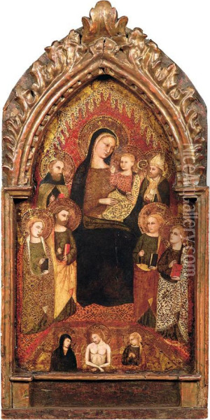Madonna Col Bambino Fra Santi; Pieta Oil Painting - Master Of The Lazzaroni Madonna