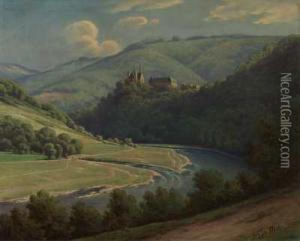 Kloster Arnstein An Der Lahn Oil Painting - Johann Georg Mohr