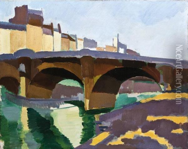 A Pont Neuf Oil Painting - Jozsef Nemes Lamperth