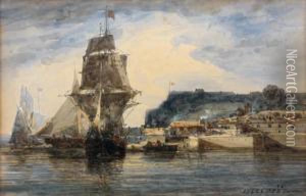 Goelette Sortant Du Port Oil Painting - Jules Achille-Noel