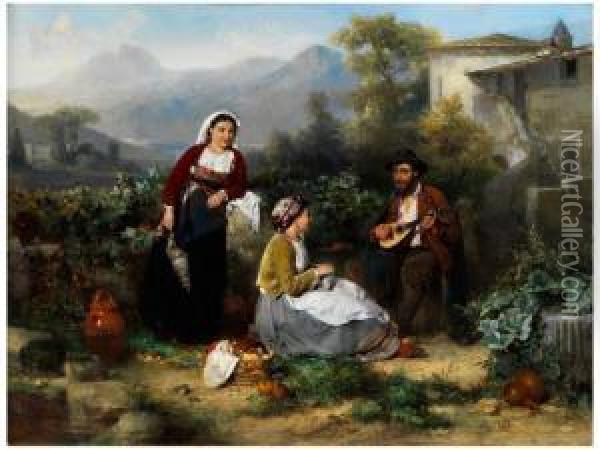 Der Mandolinenspieler Oil Painting - Karel Frans Philippeau