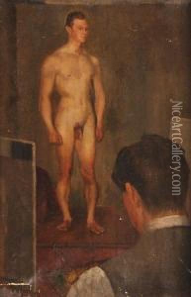 'classical Study': Male Nude Oil Painting - Glyn Warren Philpot