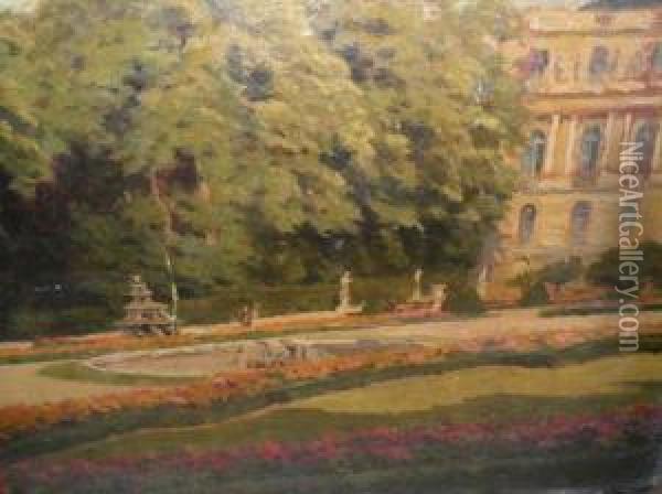 Vue Du Jardin Du Luxembourg Oil Painting - Alden Pierson