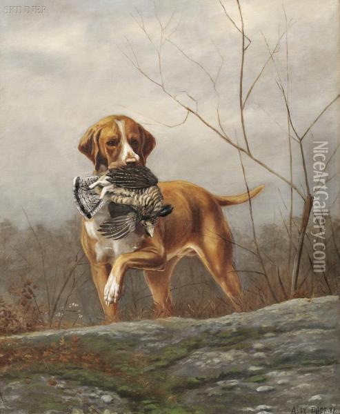 Hunting Dog With A Grouse Oil Painting - Alexander Pope