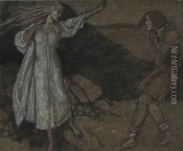 Macbeth And Lady Macbeth Oil Painting - Arthur Rackham