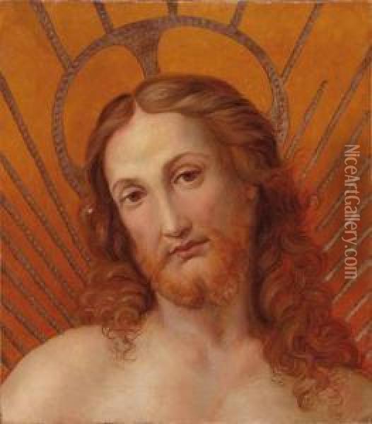 Kopf Jesu Christi Aus Dem Freskodisputa Oil Painting - Santi Raffaelo