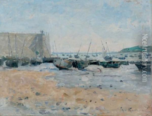 Flotille A Maree Basse Oil Painting - Leon Gustave Ravanne