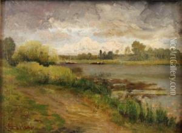 Paysage A La Riviere Oil Painting - Federico Rossano