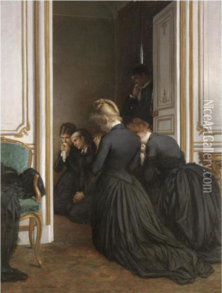 The Last Prayer Oil Painting - Jules Emile Saintin