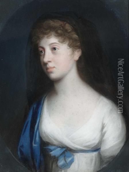 Marie Elisabeth Wilhelmine Herzogin Von Braunschweig-wolfenbuttel Oil Painting - Johann Heinrich Schroder