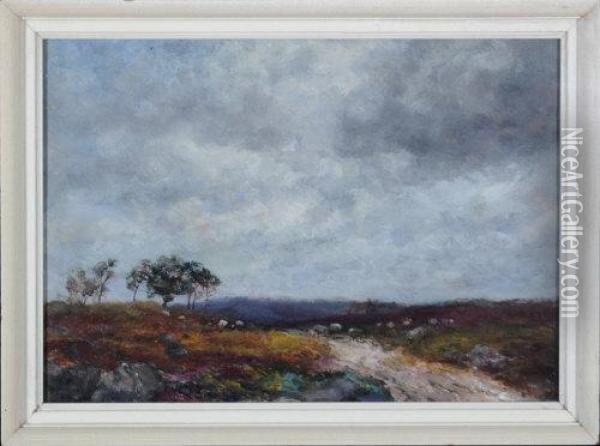 A Moorland Scene With Sheep Oil Painting - John Falconar Slater